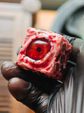 Handmade 30mm Bloody Eyeball D6 Dice | Horror Flesh & Blood Curio | RPG Oddity Collection