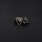 Heart Enamel Cross Stainless Steel Stud Earrings