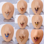 Pair of Lava Flow Gradient Stainless Steel Nose Ring & Earrings