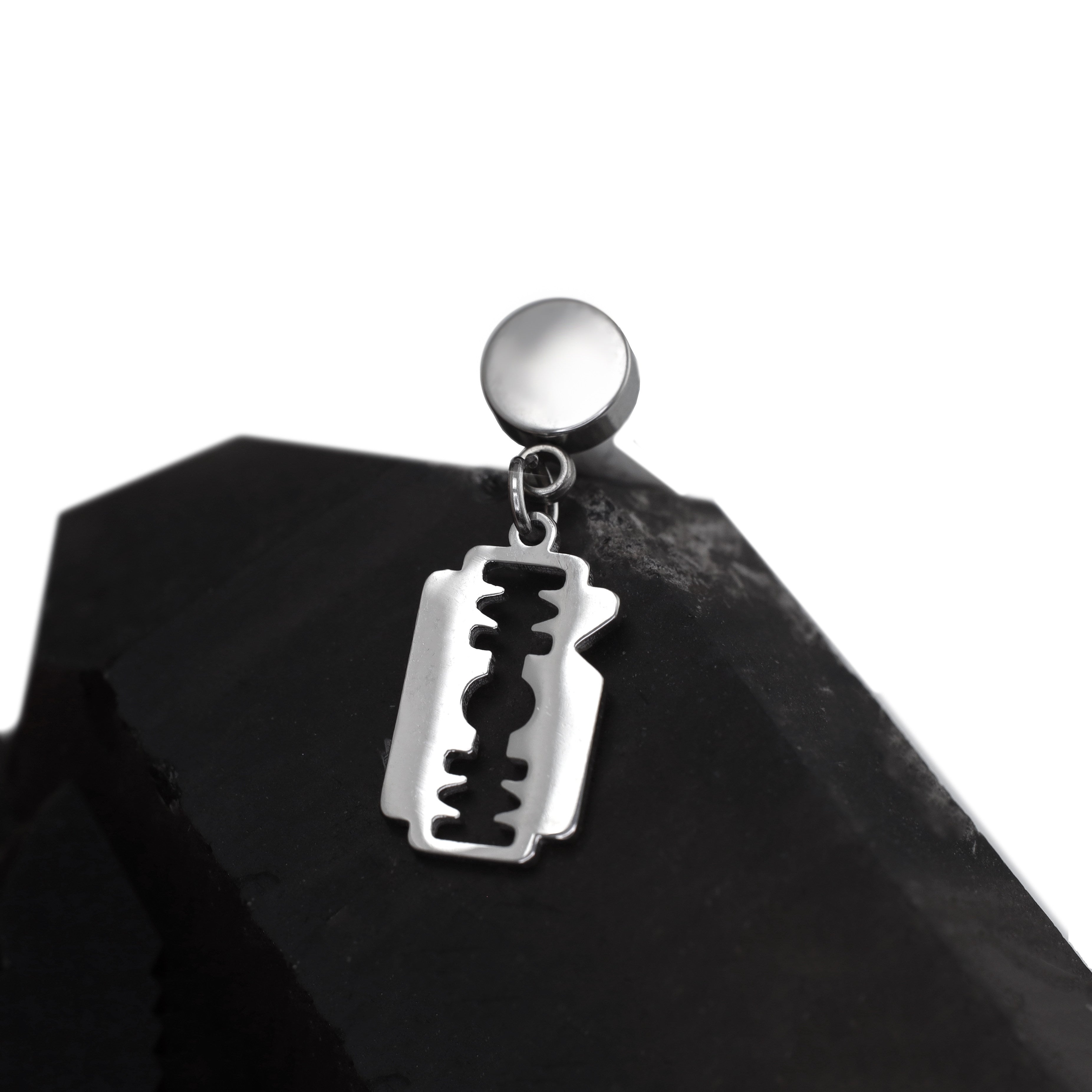 PAIR OF Blade Pendant Externally Threaded Stainless Steel Ear Studs