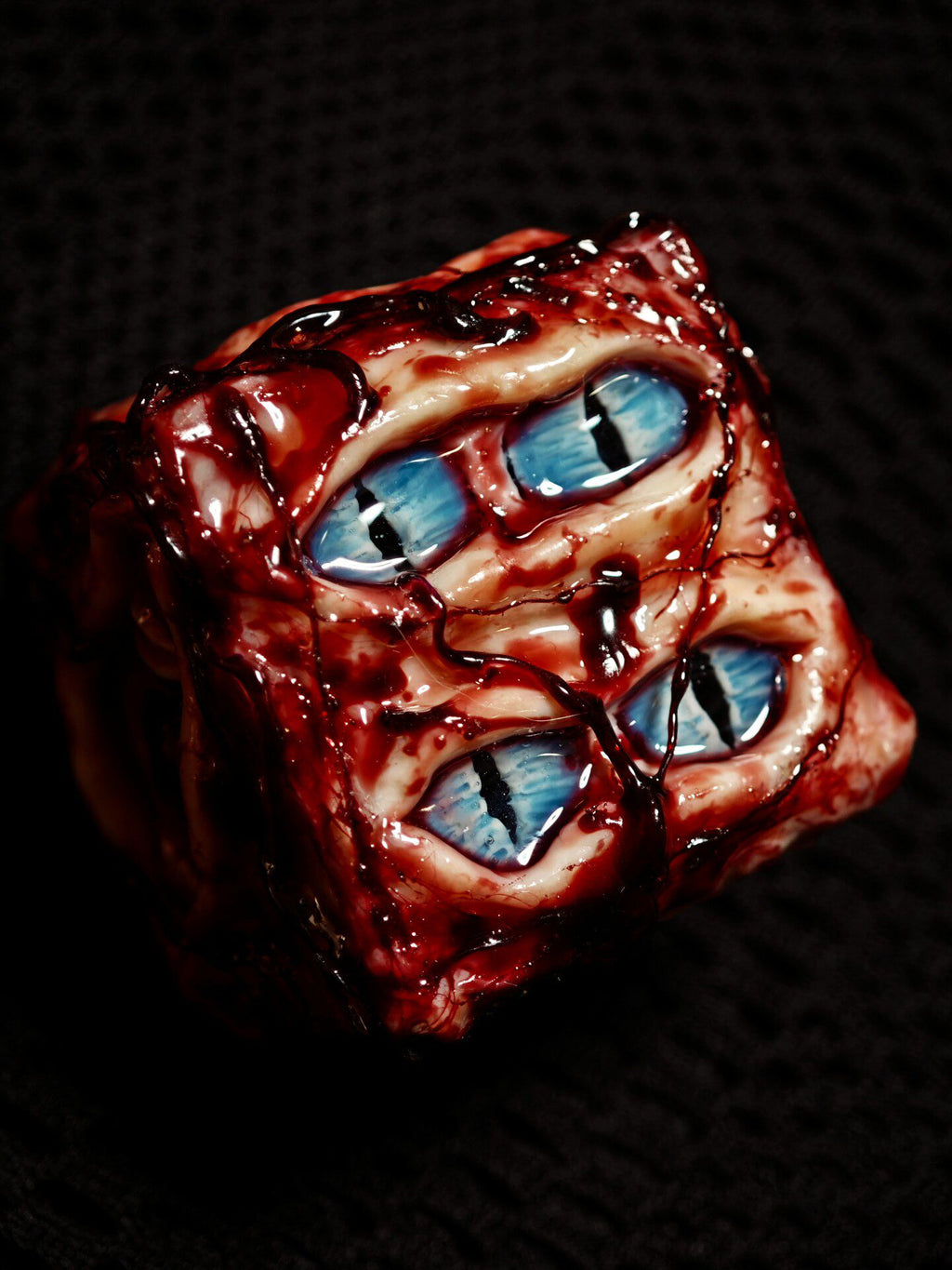 Handmade "Prison Realm" D6 Dice | Jujutsu Kaisen Inspired Cursed Object Resin Die | Fleshy Monster Eye | Macabre RPG Tabletop Dice