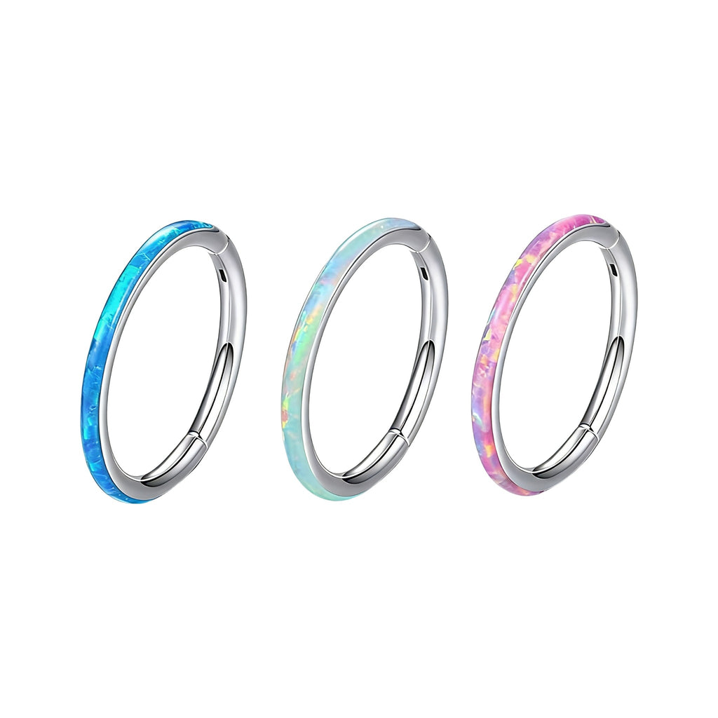 F136 Titanium Opal Seamless Hoop | Lip Nose Cartilage Ring