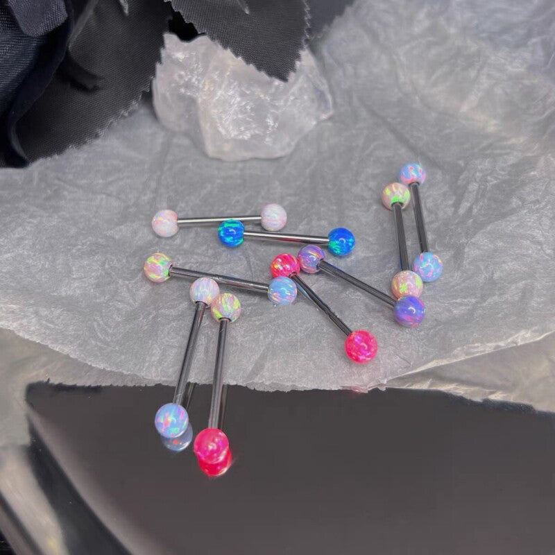 Basic 5mm Opal Titanium Tongue Ring