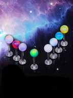 F136 Titanium Internal Thread Labret - Aurora Nebula Opal Cartilage Earring