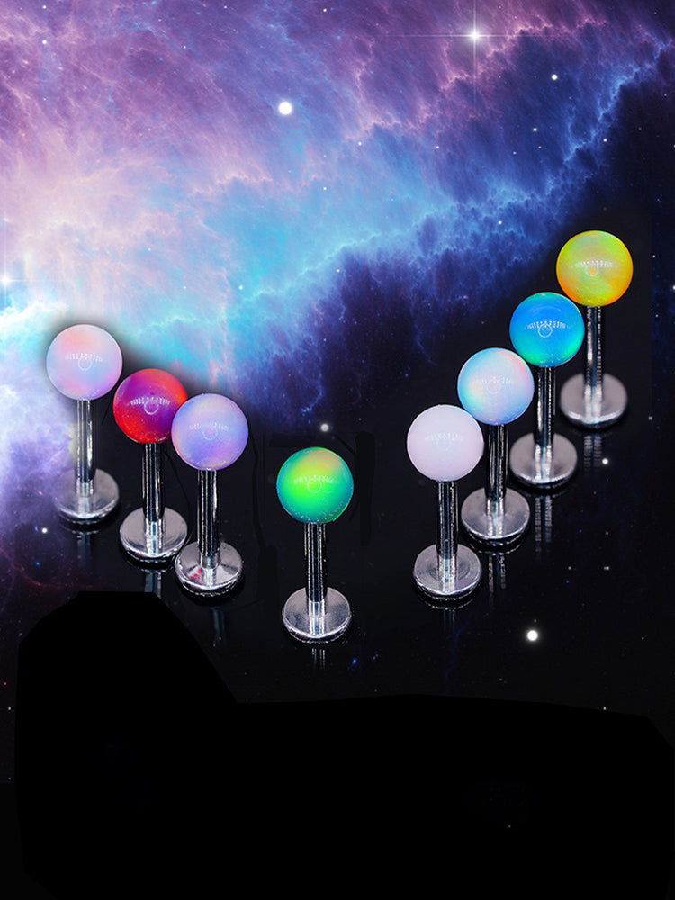 F136 Titanium Internal Thread Labret - Aurora Nebula Opal Cartilage Earring
