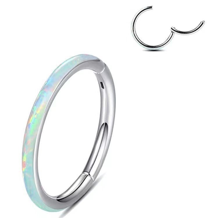 F136 Titanium Opal Seamless Hoop | Lip Nose Cartilage Ring