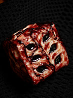 Handmade "Prison Realm" D6 Dice | Jujutsu Kaisen Inspired Cursed Object Resin Die | Fleshy Monster Eye | Macabre RPG Tabletop Dice