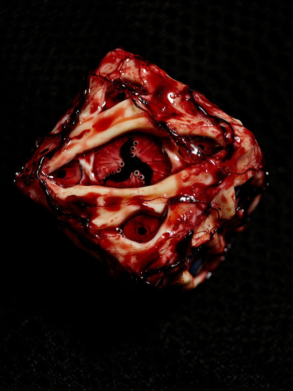 Handmade "Prison Realm" D6 Dice | Jujutsu Kaisen Inspired Cursed Object Resin Die | Fleshy Monster Eye | Macabre RPG Tabletop Dice