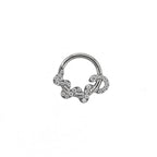 Twisting Serpent CZ Titanium Segment Hoop - Twisting Serpent CZ Titanium Segment Hoop - White by CRUXJEWELRY