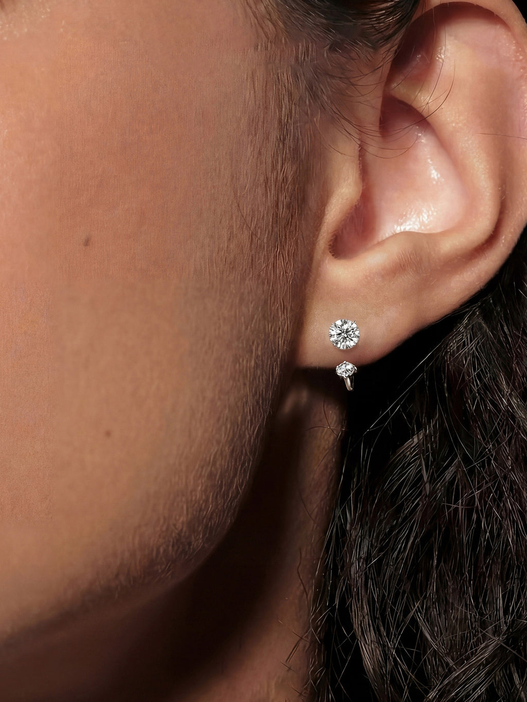 Titanium Double CZ Horseshoe Ring | Hypoallergenic Healing Cartilage Earring