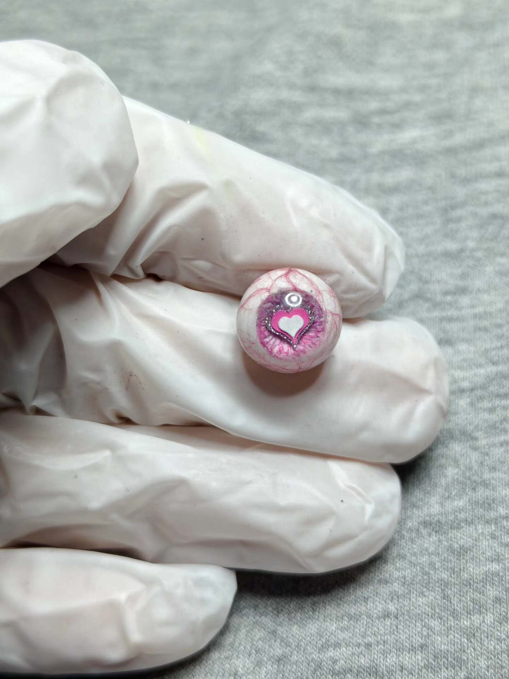 Artisan Heart-Pupil Bloodshot Eyeball | Titanium Eyeball Tongue/Ear/Lip Stud