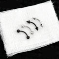 2Pcs Surgical Steel Curved Barbell | Spike & Ball Eyebrow Ring, Rook & Lip Piercing Jewelry