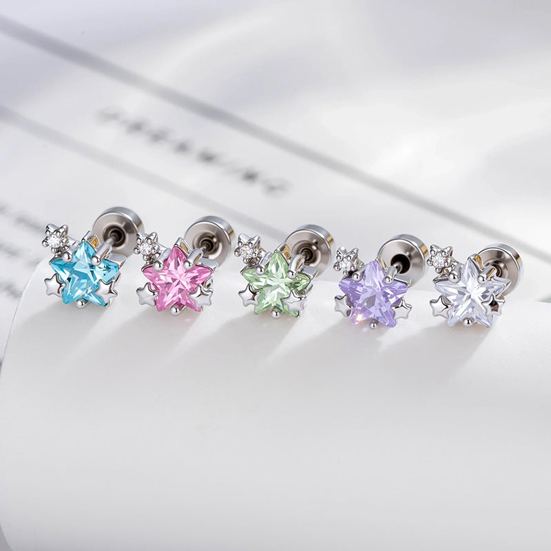 Black & White Multi-CZ Ear Studs