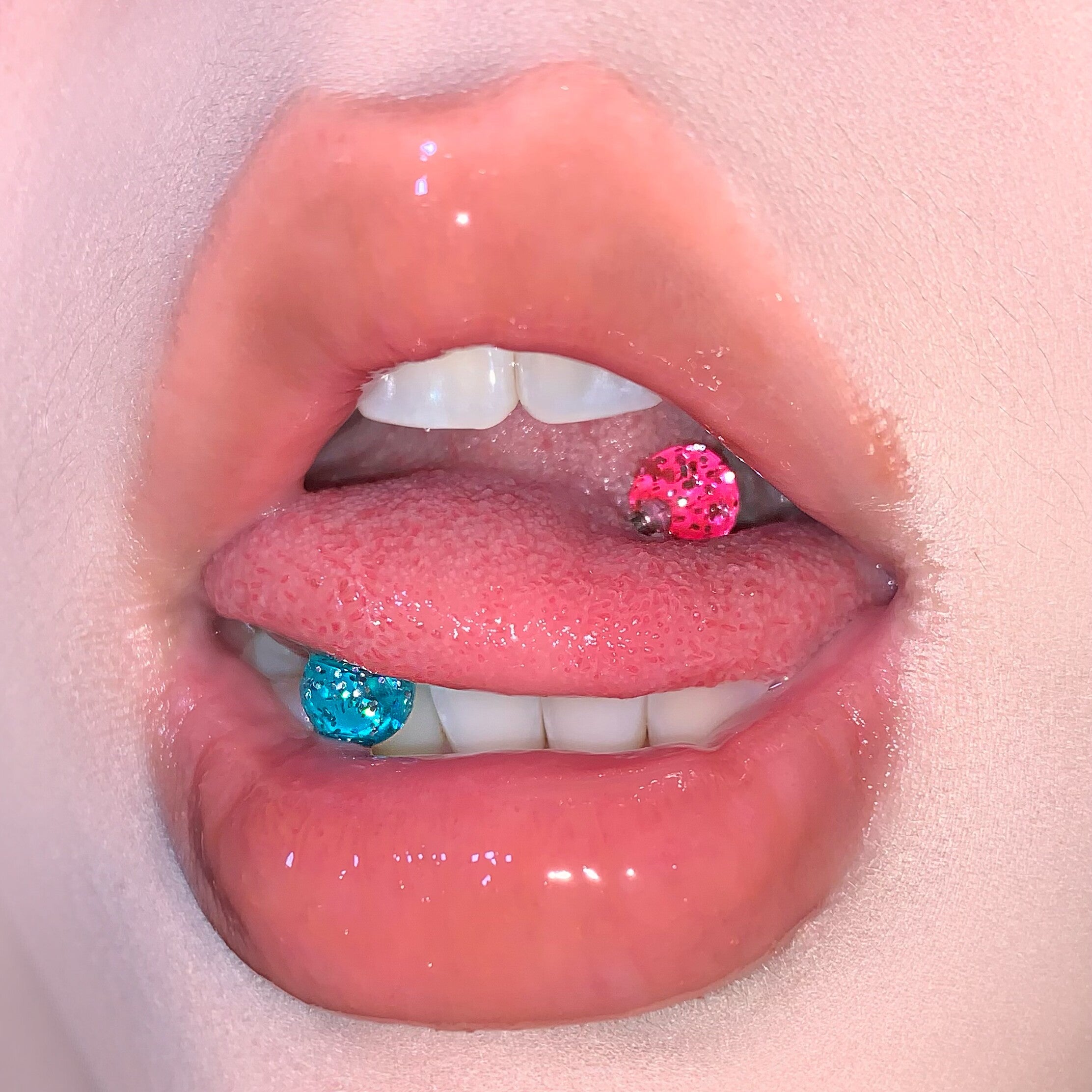 Cyber Y2K Faux Tongue Ring - Sweet & Edgy Acrylic Barbell