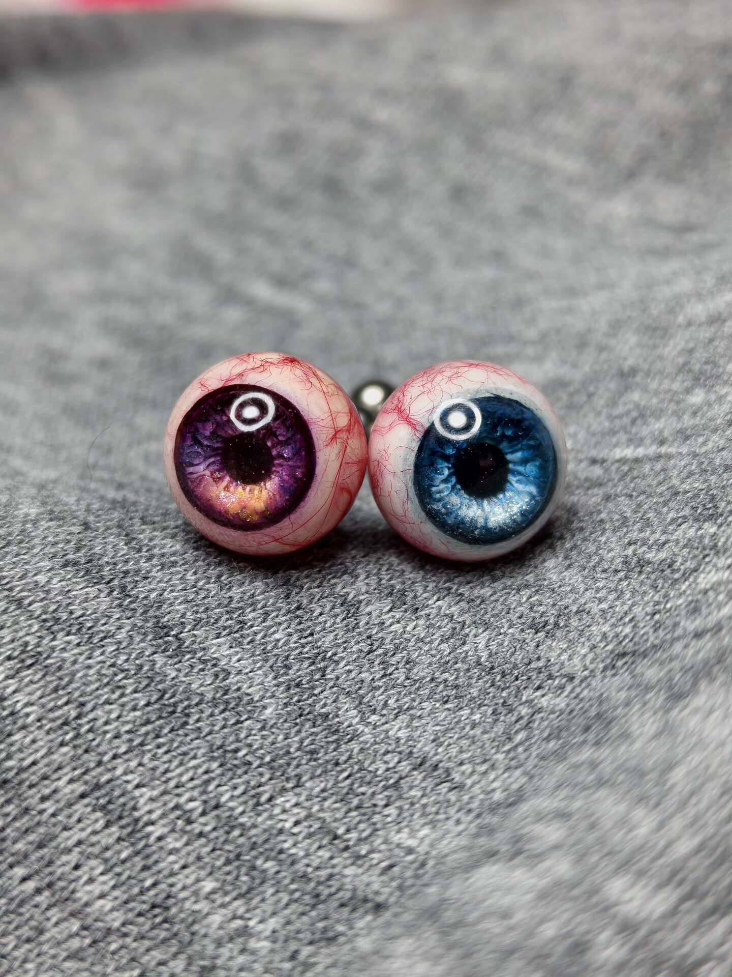 (Bloody Veined Version) Realistic Lifelike Eyeballs | Ear/Tongue/Lip Studs