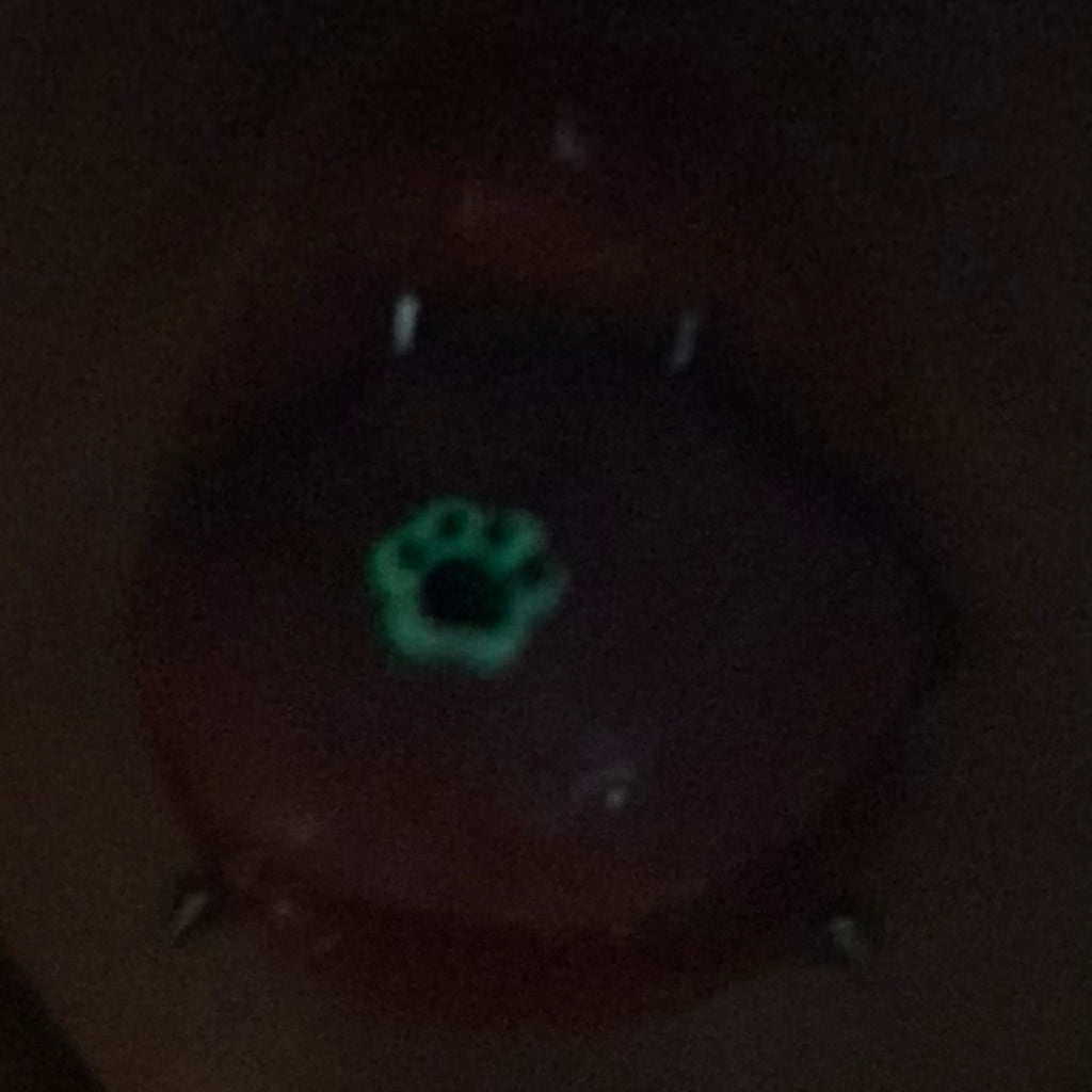 Glow-in-the-Dark Cat Paw Tongue Ring - Sweet & Edgy Barbell