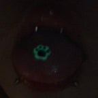 Glow-in-the-Dark Cat Paw Tongue Ring - Sweet & Edgy Barbell