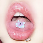 Gothic Demon Eye Tongue Ring - Externally Threaded Barbell
