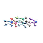 F136 Titanium Opal Spike Piercing | Colorful Curved Barbell for Rook & Eyebrow