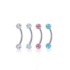ASTM F136 Titanium Full CZ Curved Barbell - Internally Threaded Eyebrow & Rook Ring