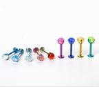 ASTM F136 Titanium Sparkling Jelly 5mm Opal Labret Stud - Cartilage & Lip Piercing