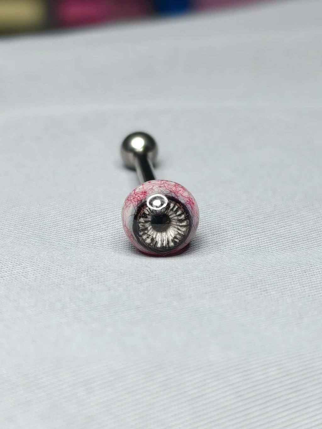 (Bloody Veined Version)Bloodshot Gaze of the Demon Progenitor | Titanium Tongue/Lip/Ear Stud