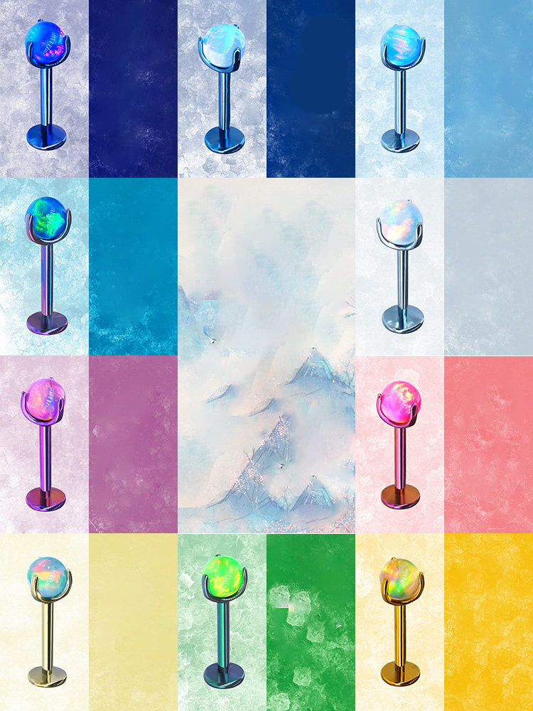 F136 Titanium Jelly 5mm Opal Internally Threaded Stud for Lip, Helix, Tragus & Cartilage
