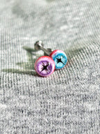 Handcrafted Titanium Star Pupil Eyeball Piercing | Cosmic Cross Eye Stud