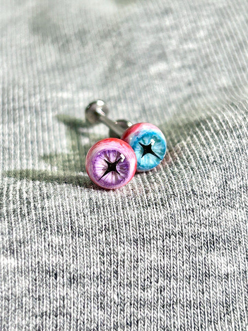 Handcrafted Titanium Star Pupil Eyeball Piercing | Cosmic Cross Eye Stud - Crux Jewelry product image 1