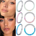 F136 Titanium Opal Seamless Hoop | Lip Nose Cartilage Ring