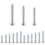 16G 18G Titanium Externally Threaded Replacement Bar | Flat Back Labret Post for Lip & Cartilage