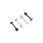 2Pcs 16G Ball & Spike Studs | Externally Threaded Surgical Steel Lip & Cartilage Piercing