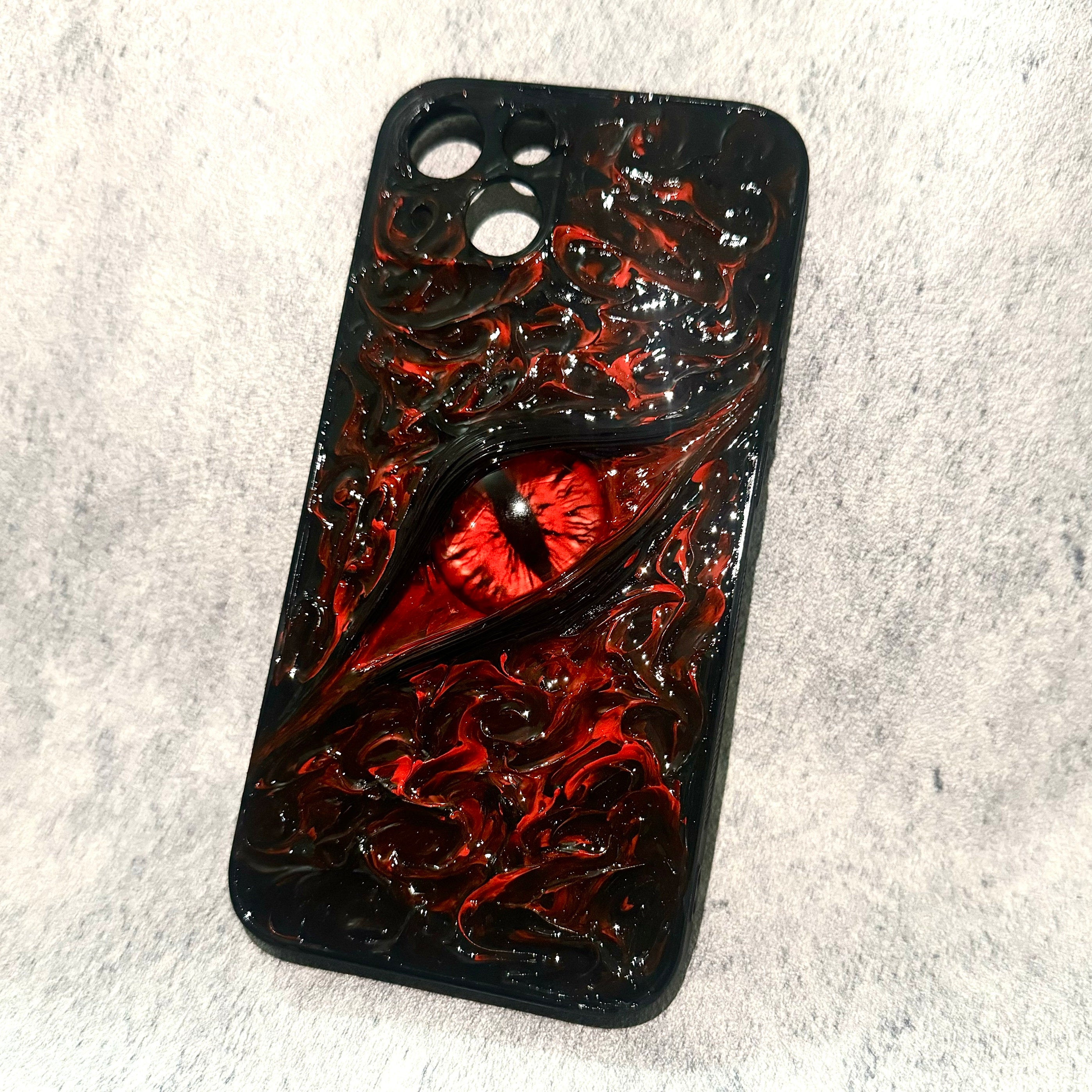 "Elemental Chaos" Marbled Dragon Eye 3D Phone Case | Swirling Texture Resin Cover