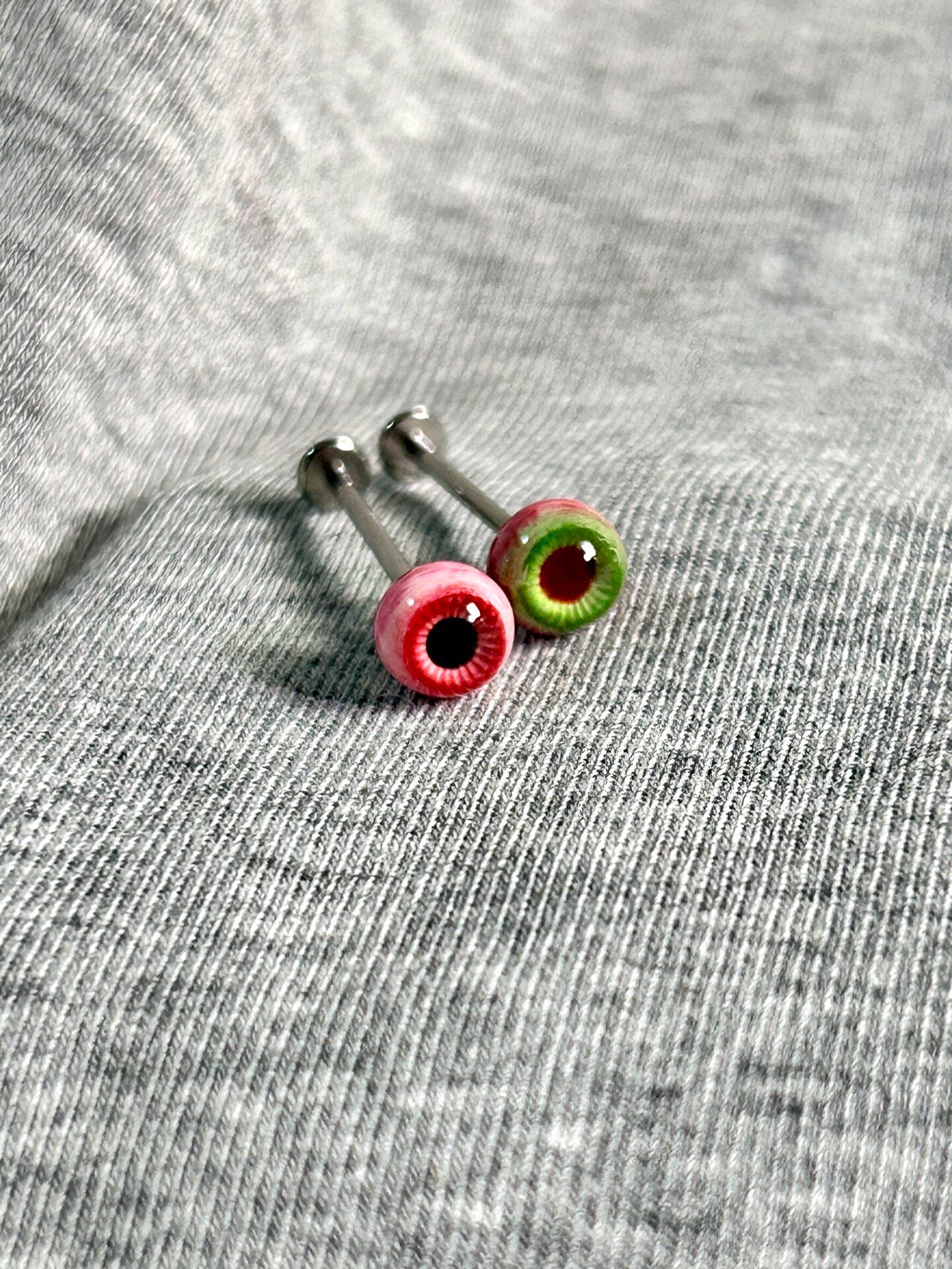 Handcrafted Titanium Monster Eyeball Piercing | Gothic Labret Stud