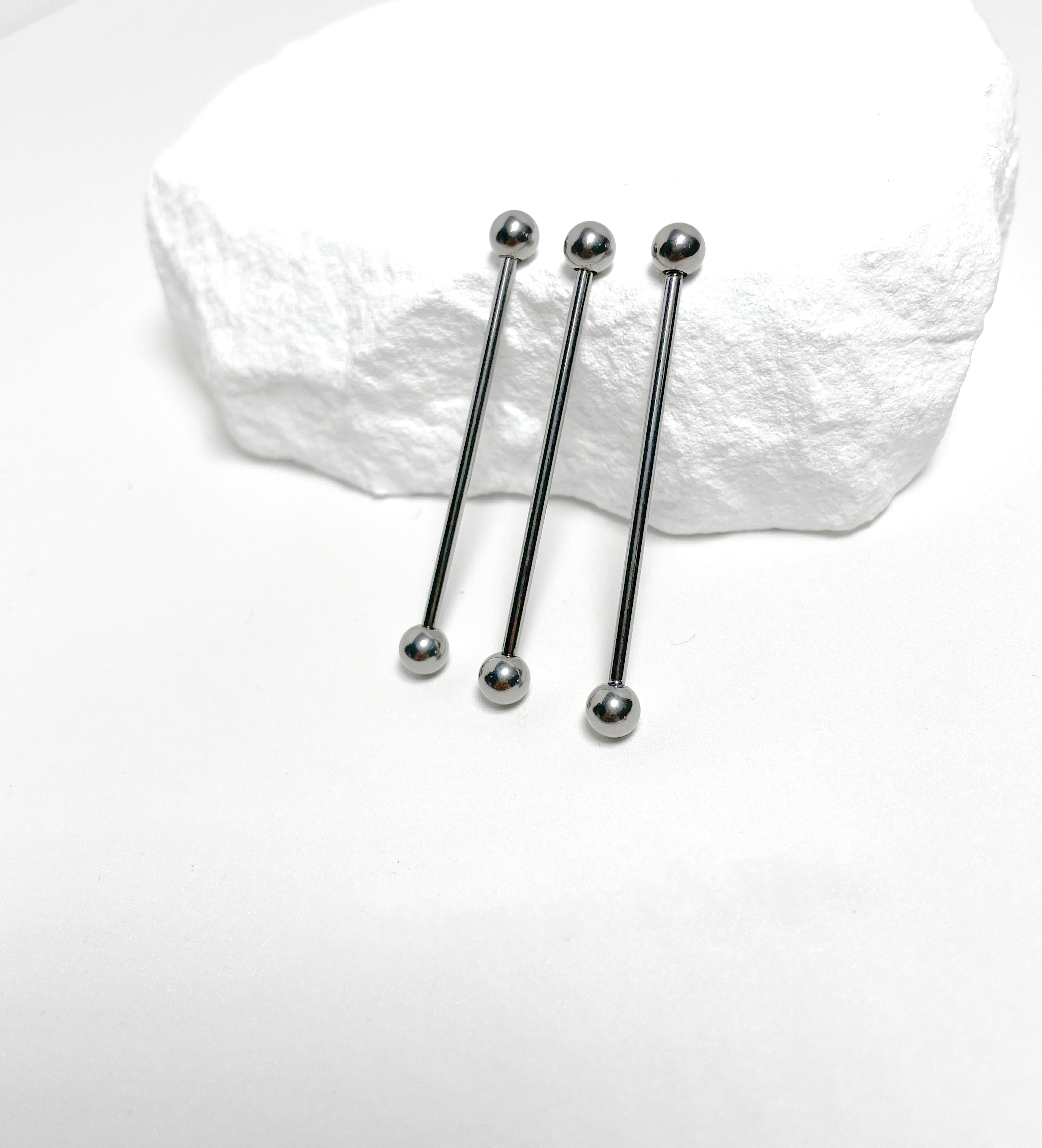 Titanium High Polish Industrial Barbell | Internal Threaded Straight Piercing