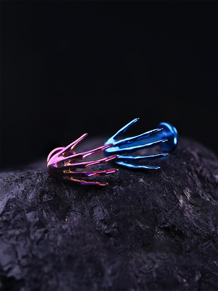 16G Titanium Skeleton Hand Labret | Implant Grade Punk Cartilage & Lip Stud