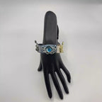 Gothic Mystic Eye Leather Bracelet - Dragon, Snake & Moth Series - Spiked Fantasy Wristband Cuff