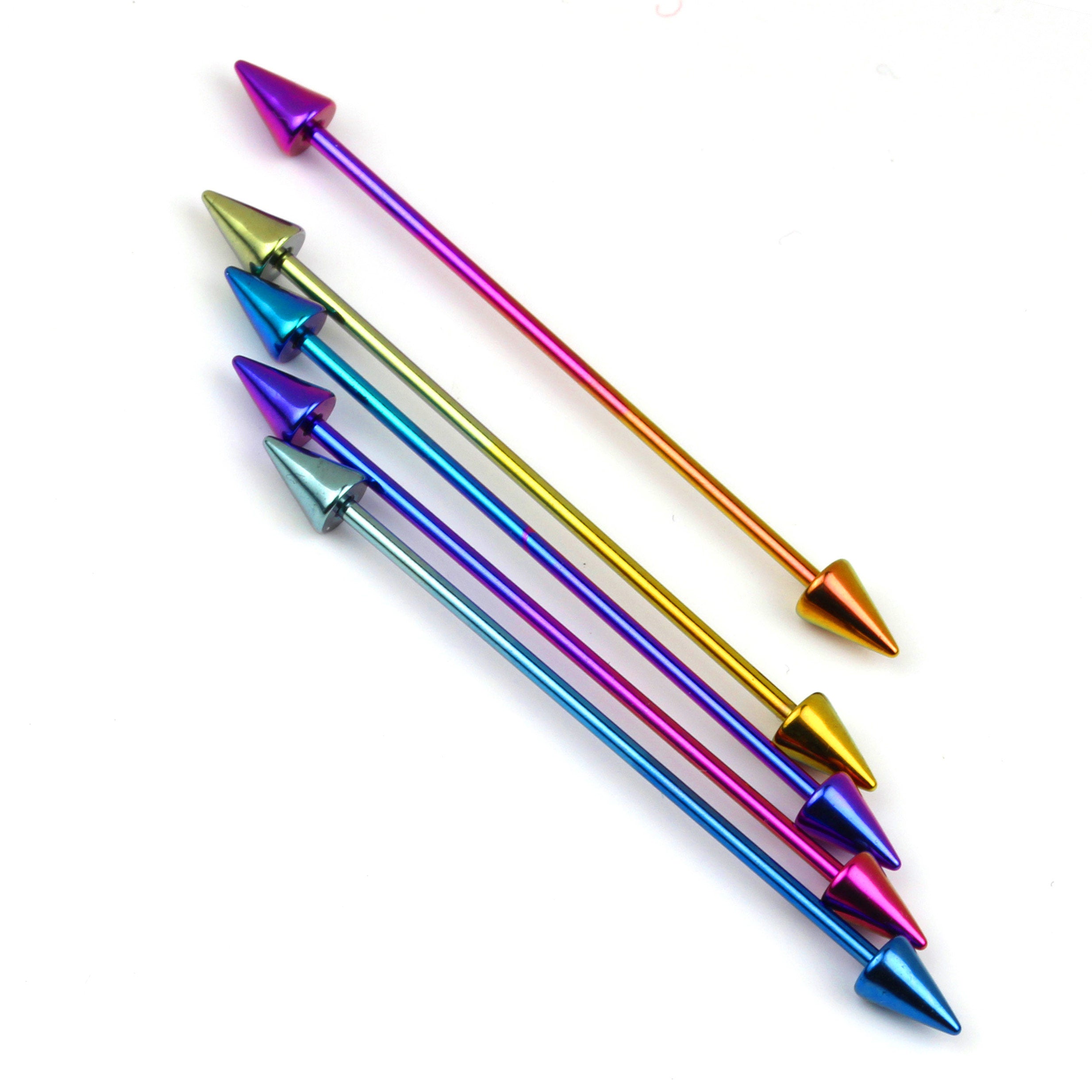 Titanium High Polish Industrial Barbell | Internal Threaded Straight Piercing