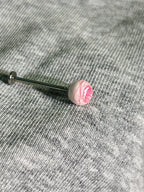 Titanium Horizontal Slit Eyeball Piercing Stud | Goat Eye Labret