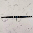 2-in-1 Gothic Black Leather Choker & Wrap Bracelet - Blue Dragon Eye Necklace - Silver Gun & Rose Charm - Punk Rock Jewelry