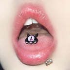 Gothic Demon Eye Tongue Ring - Externally Threaded Barbell