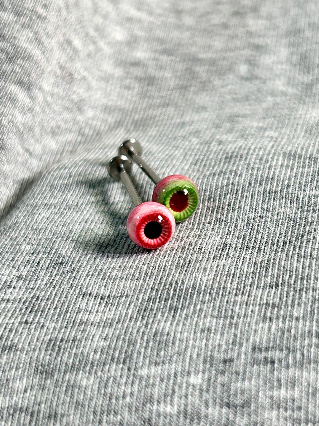 Handcrafted Titanium Monster Eyeball Piercing | Gothic Labret Stud
