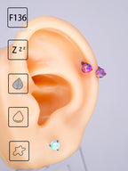ASTM F136 Titanium Aurora Jelly Opal Circular Barbell - Internally Threaded Septum &Cartilage& Lip Ring
