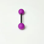 14G Neon Green Frosted Acrylic Tongue Ring | Surgical Steel Barbell | Edgy Cyber Y2K Piercing