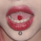 Holographic Glitter Heart Tongue Ring - Y2K Sweet & Spicy Barbell