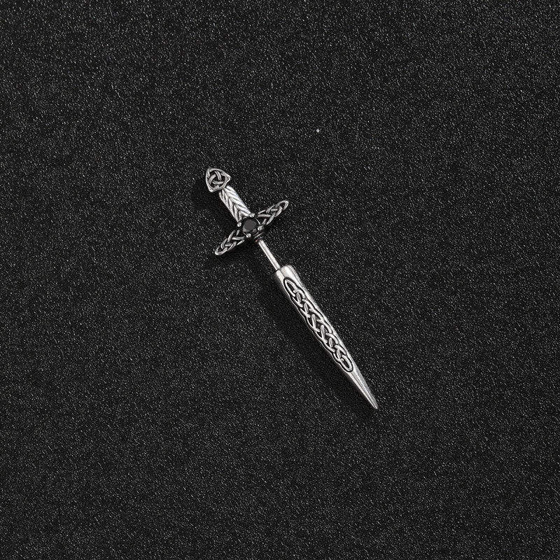 Edgy Dark Dagger Stud | 316L Surgical Steel Sword Piercing | Goth Punk Unisex Earring for Men & Women