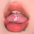 Red Heart Cross Tongue Barbell - Sweet & Edgy Style