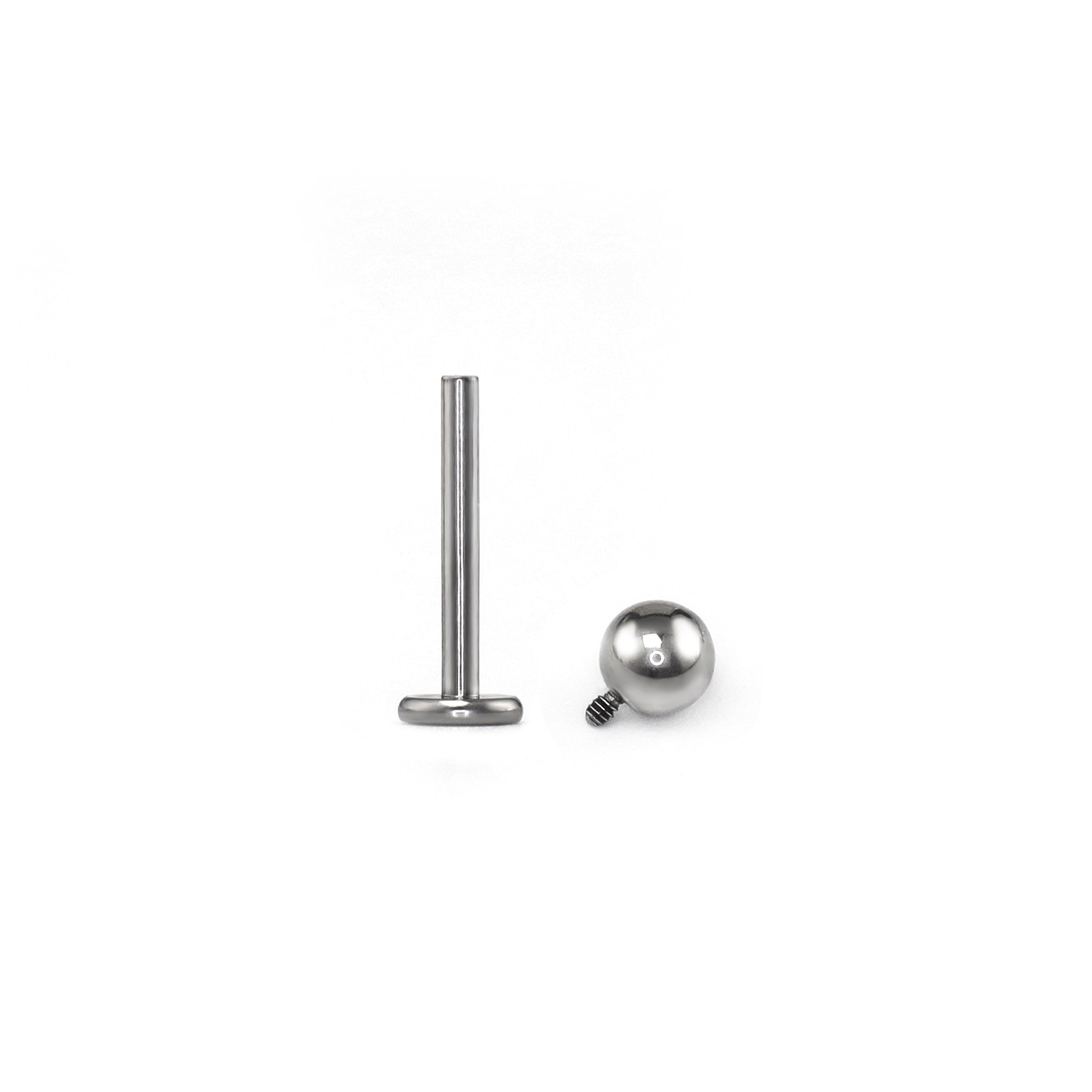 16G | 18G ASTM F136 Titanium Ball/Spike Stud - Healing Flat Back Labret for Lip & Cartilage