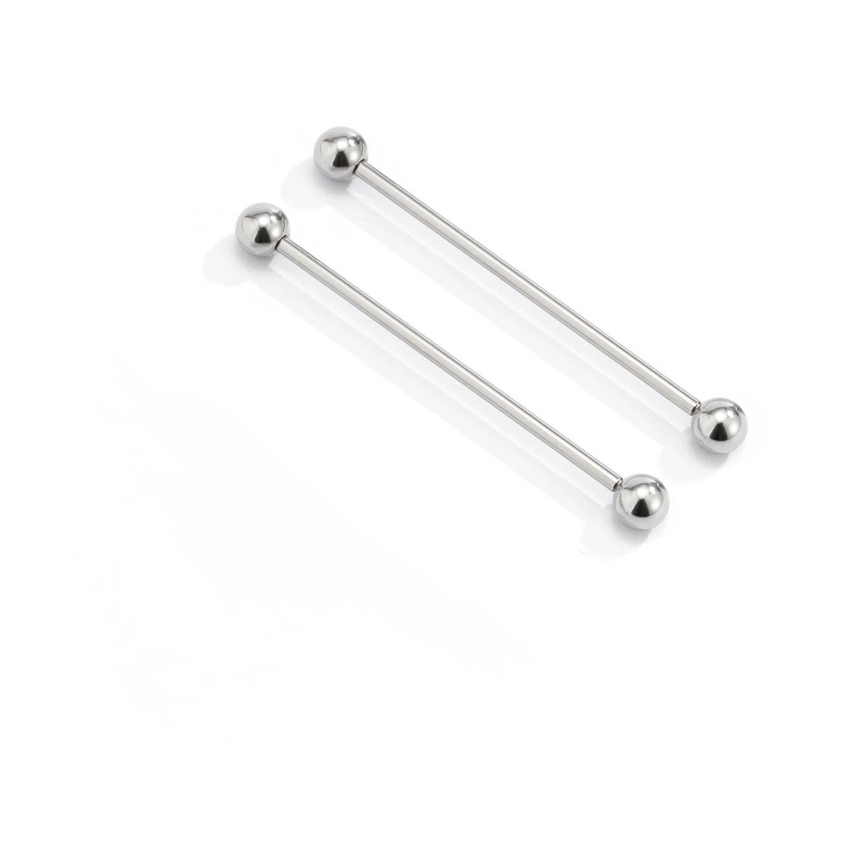 Titanium High Polish Industrial Barbell | Internal Threaded Straight Piercing