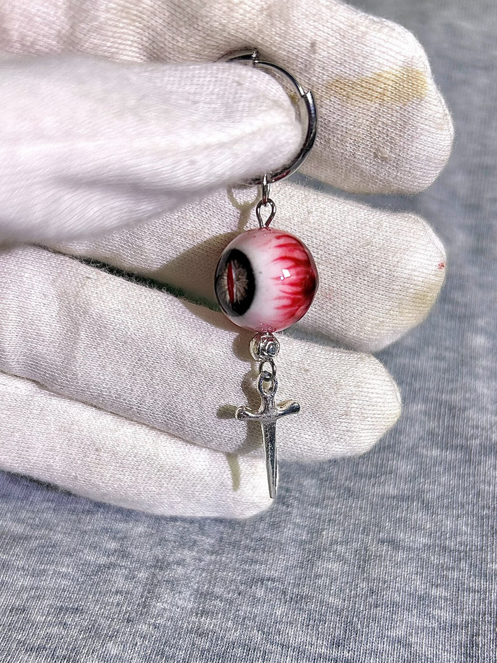 Vampire's Gaze | Gothic Bloodshot Slit Pupil Dagger Earrings